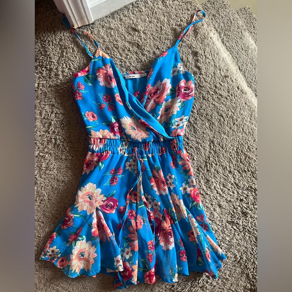 Blue Floral Romper